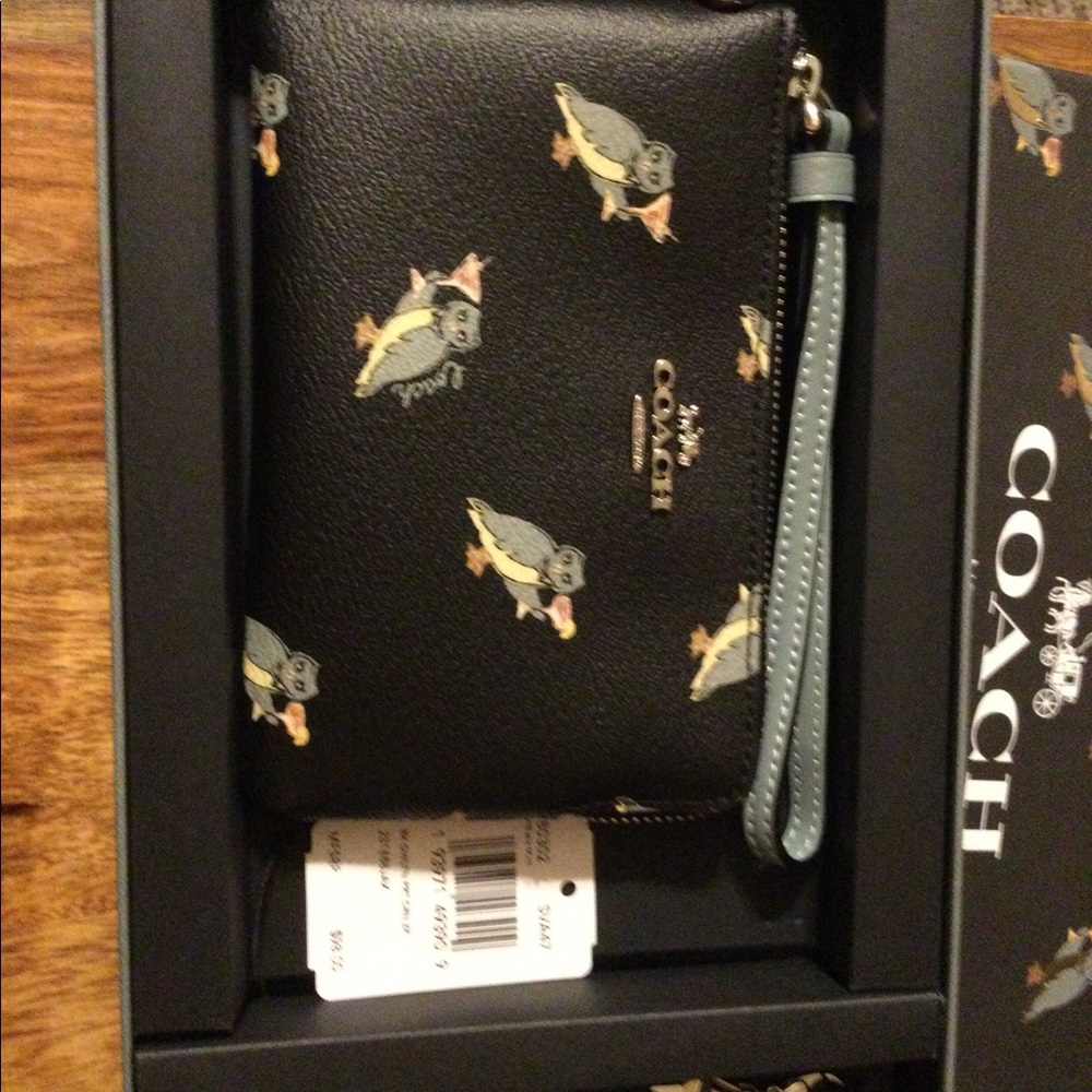 Coach Party Owl Wristlet NWT!